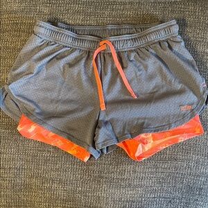Champion Women's Athletic Shorts in Gray and Orange